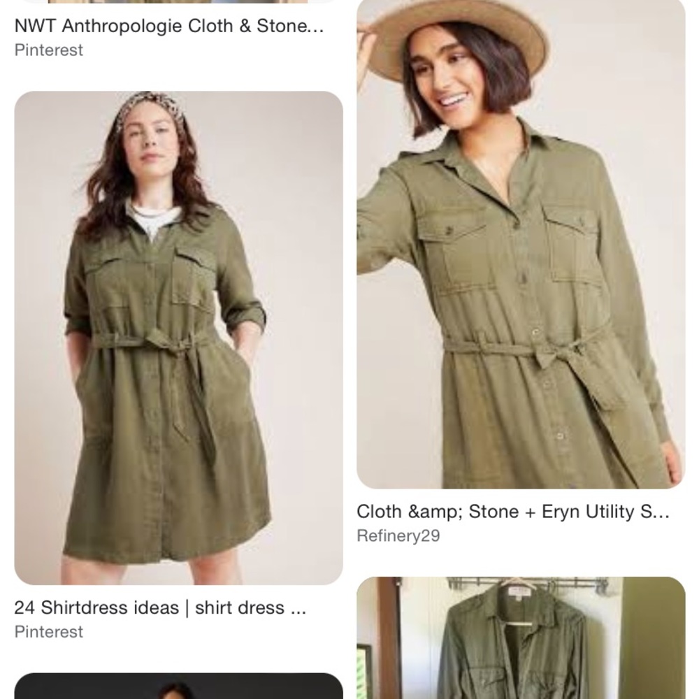 Anthropologie Cloth and Stone khaki/dark green size medium shirt dress